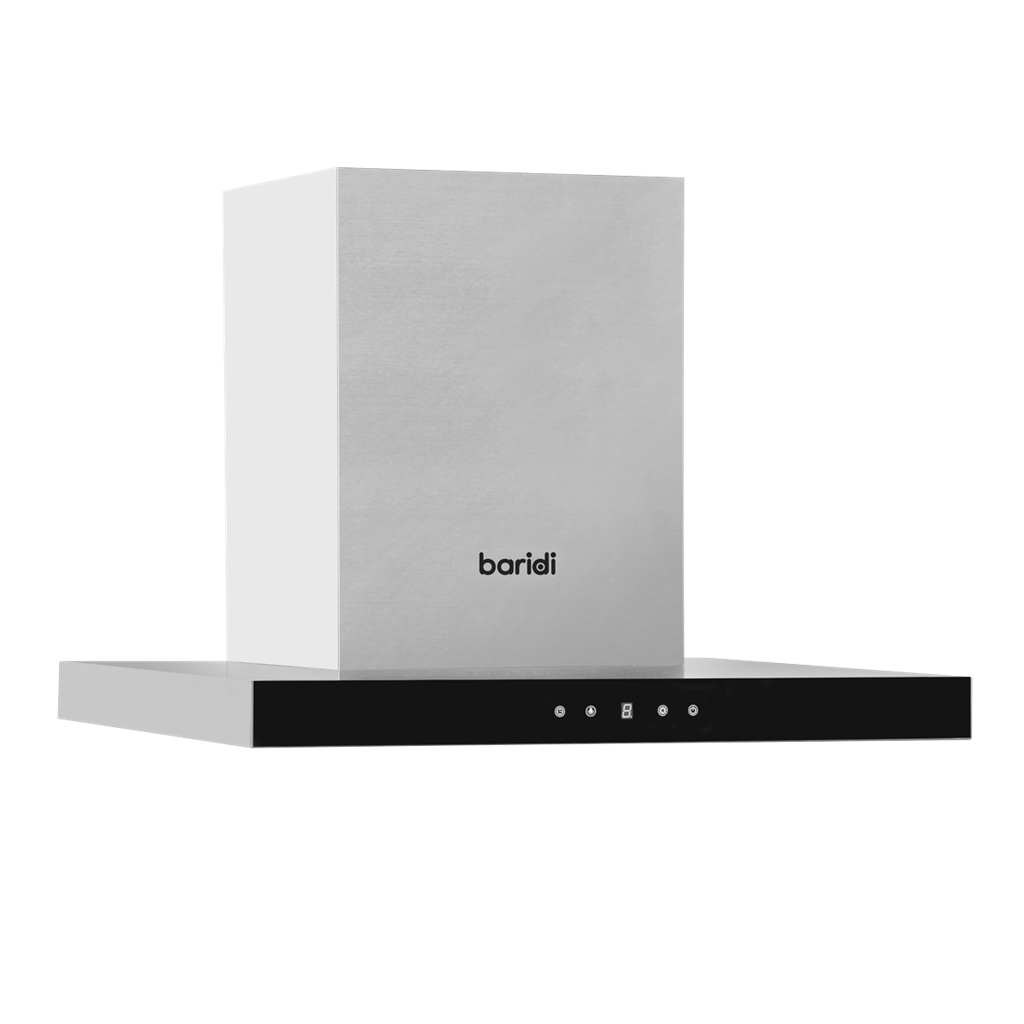 Baridi T-Shape Chimney Cooker Hood with Carbon Filters 60cm - Stainless Steel