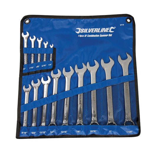 Silverline Combination Spanner Set 14pce - 1/4 - 1-1/4"