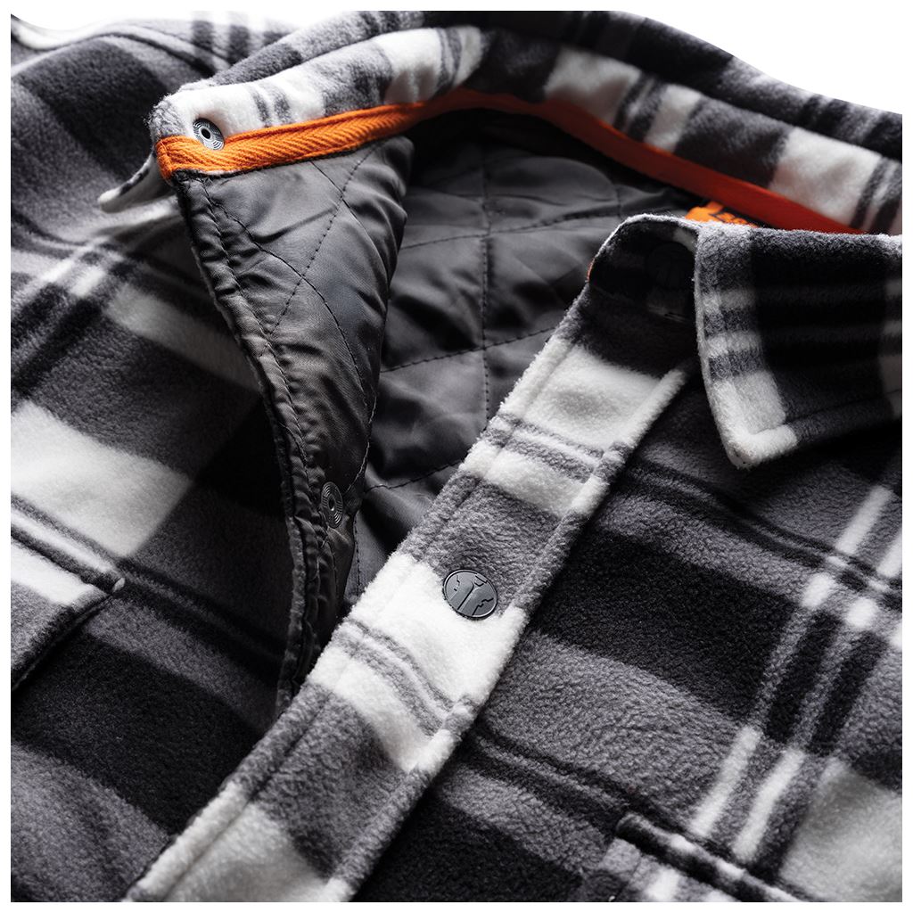 Scruffs Worker Padded Checked Shirt Black/White - L