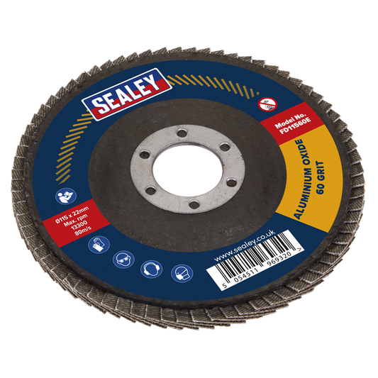 115mm Aluminium Oxide Flap Disc 60Grit 22mm Bore