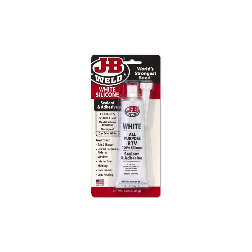 J-B Weld White Silicone Sealant & Adhesive - 85g Pack of 6