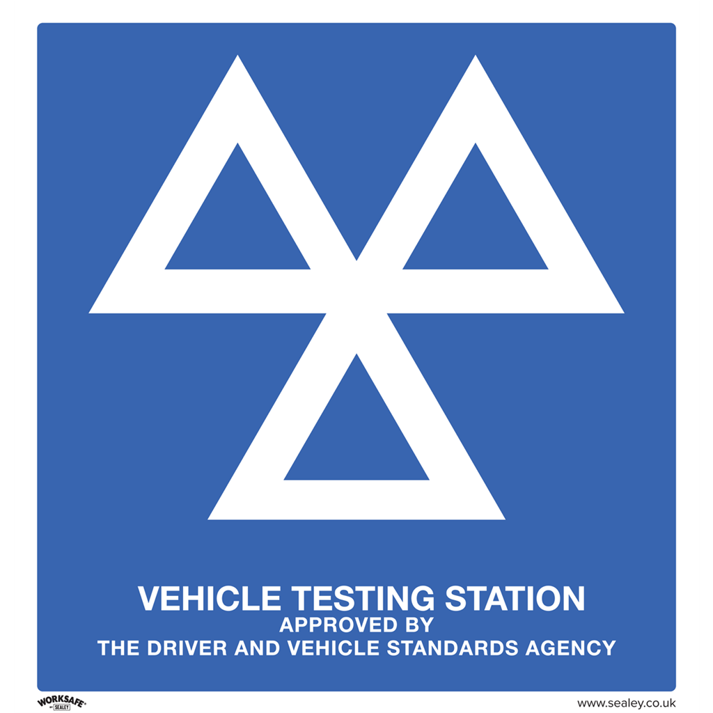 Worksafe&#174; MOT Testing Station Safety Sign - Aluminium Composite