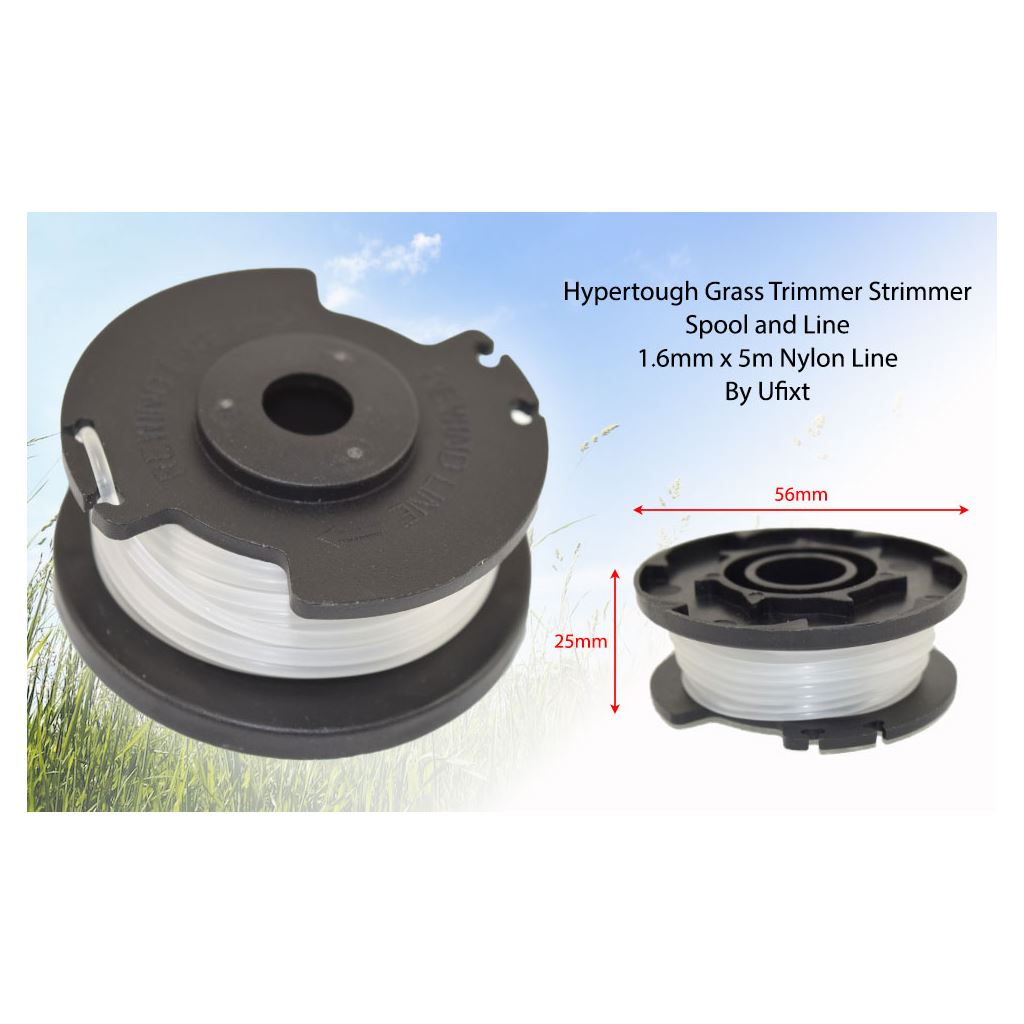 Hyper Tough-Compatible Grass Strimmer Spool & Line 1.6mm x 5m - Replacement for TLH-02