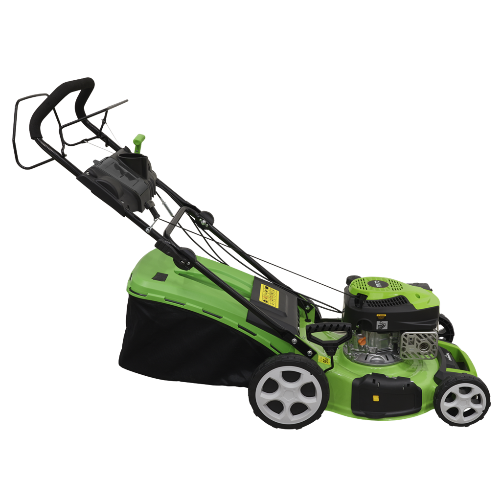 Dellonda Self-Propelled Petrol Lawnmower Grass Cutter with Height Adjustment & Grass Bag 144cc 18"/46cm 4-Stroke Engine