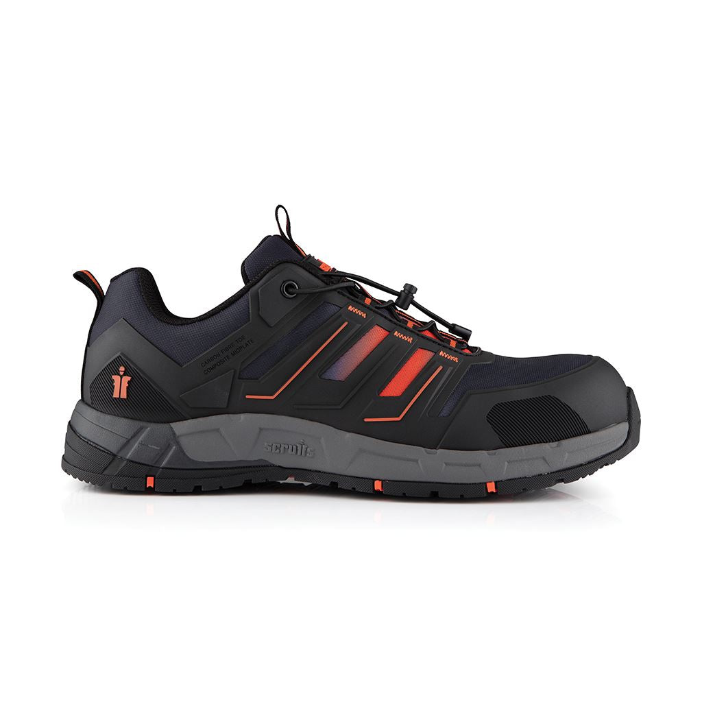 Scruffs Air Safety Trainer Black/Orange - Size 10 / 44