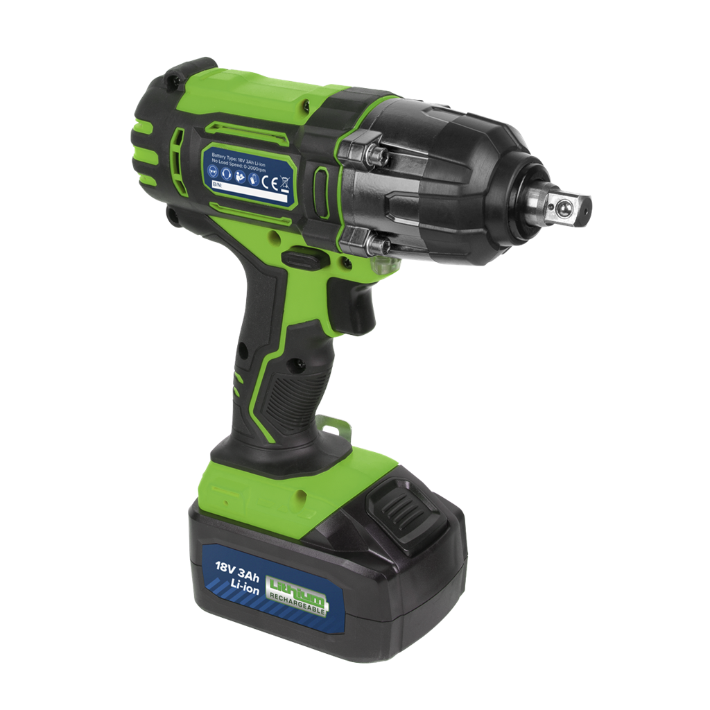 1/2"Sq Drive Cordless Impact Wrench 18V 3Ah