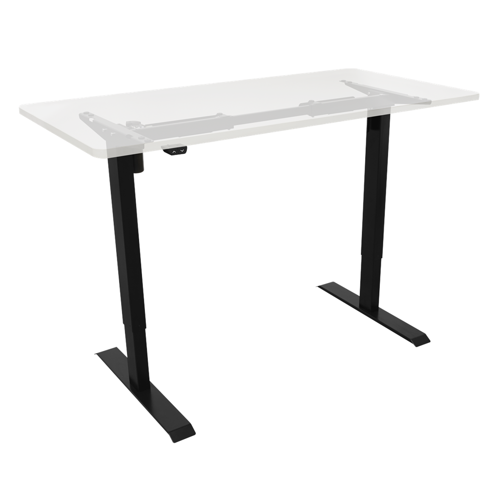 Dellonda Single Motor Adjustable Desk Frame, 70kg Capacity, Black - DH17