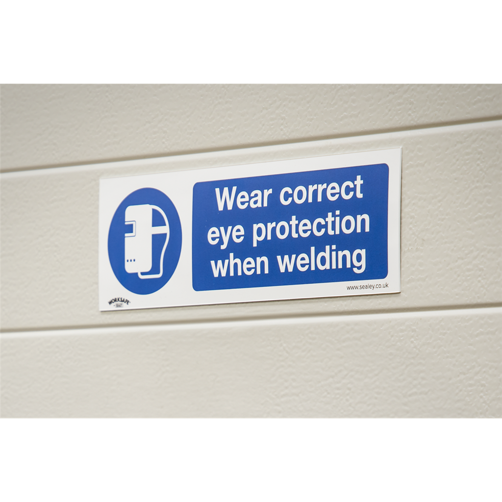 Worksafe&#174; Wear Eye Protection When Welding Safety Sign - Self-Adhesive Vinyl