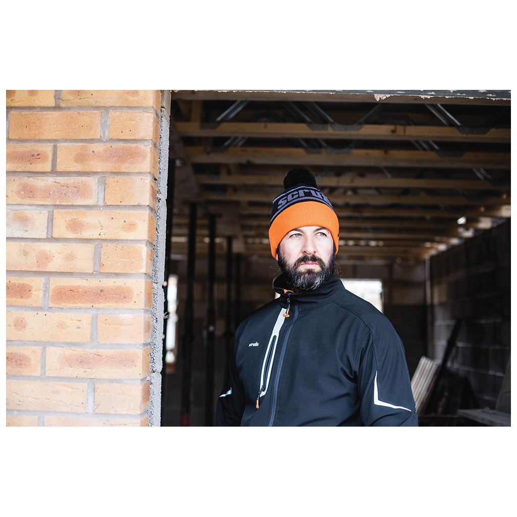 Scruffs Trade Bobble Hat - Black/Orange