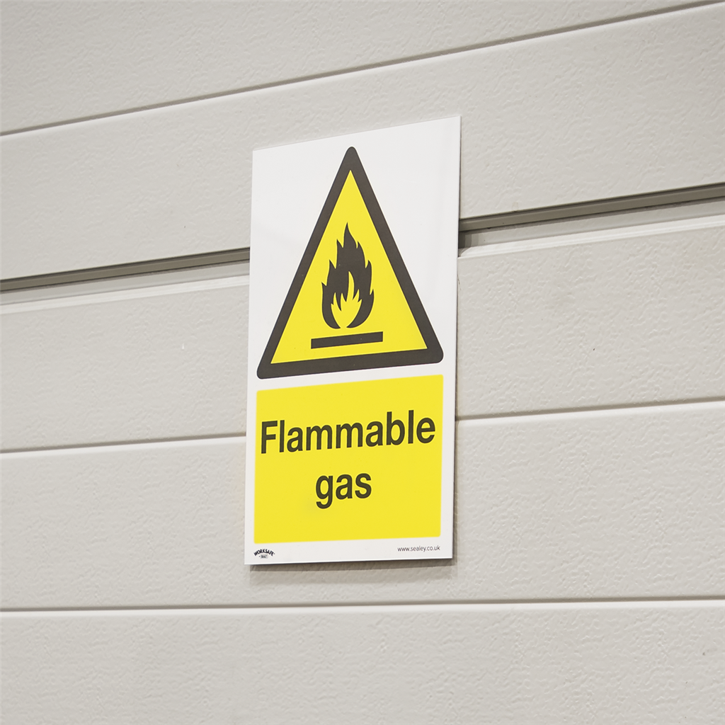 Worksafe&#174; Flammable Gas Safety Sign - Rigid Plastic