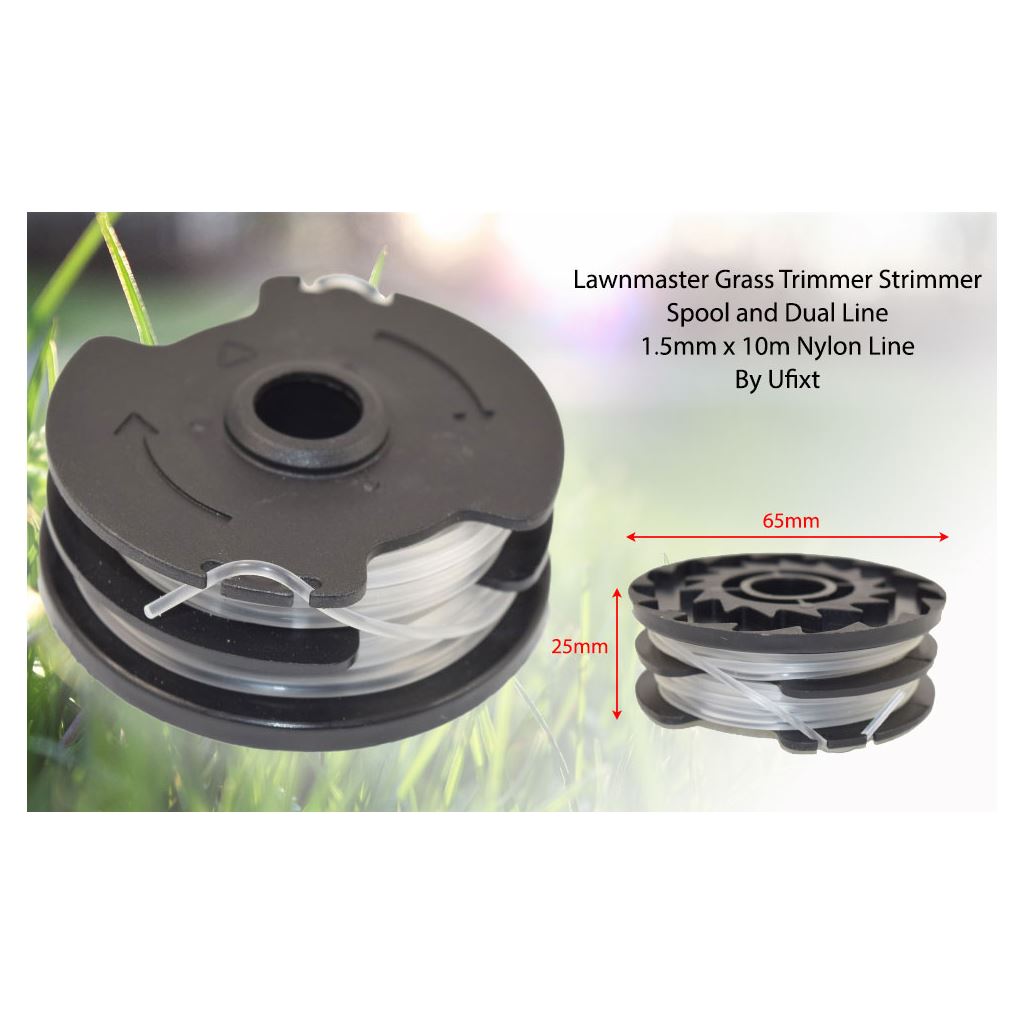 LawnMaster Grass Strimmer Trimmer Spool and Dual Line 1.5mm x 10m | Compatible Replacement by Ufixt