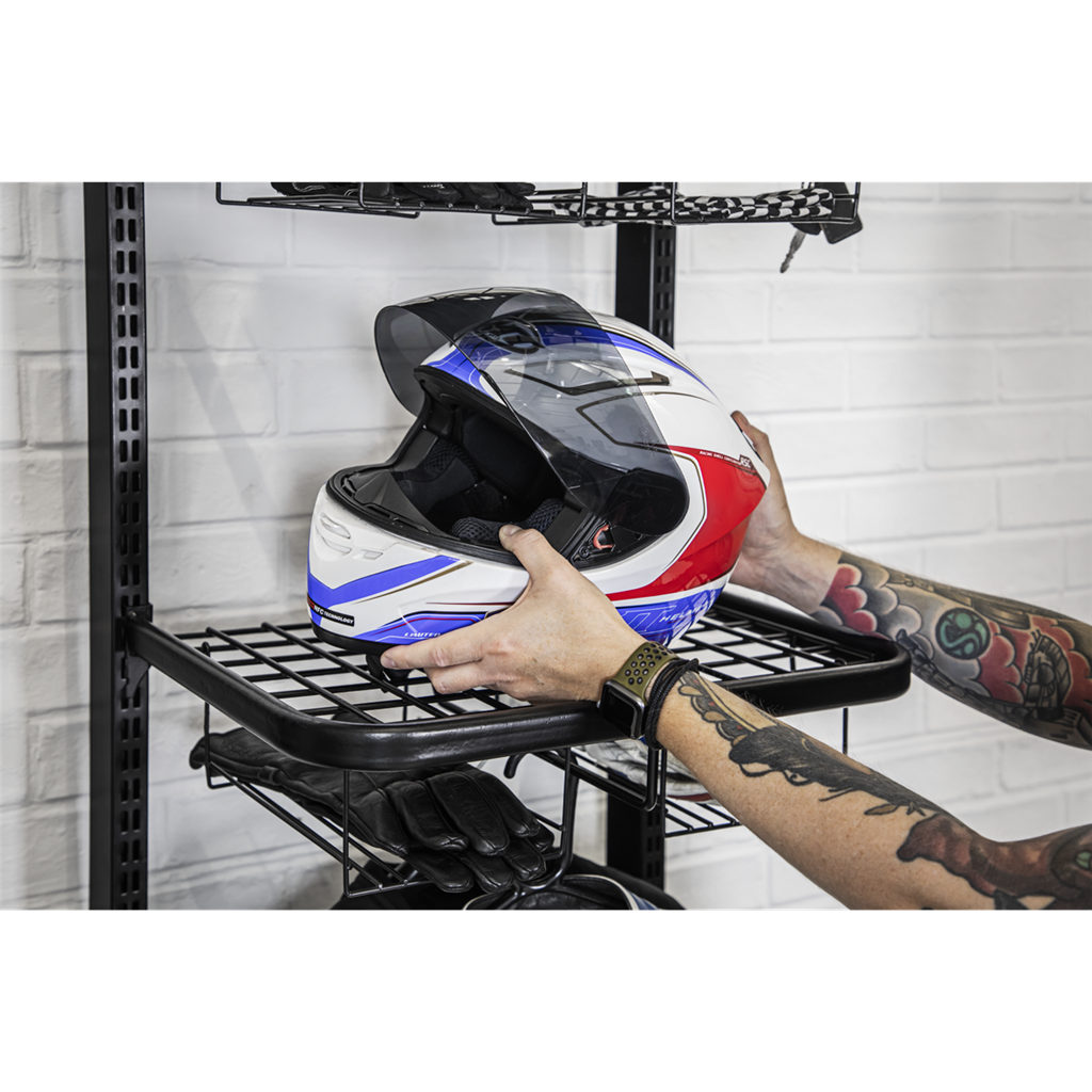 Freestanding Motorcycle Helmet & Gear Storage