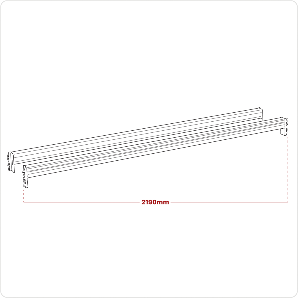 2250mm Cross Beam Tube 1000kg Capacity - Pair