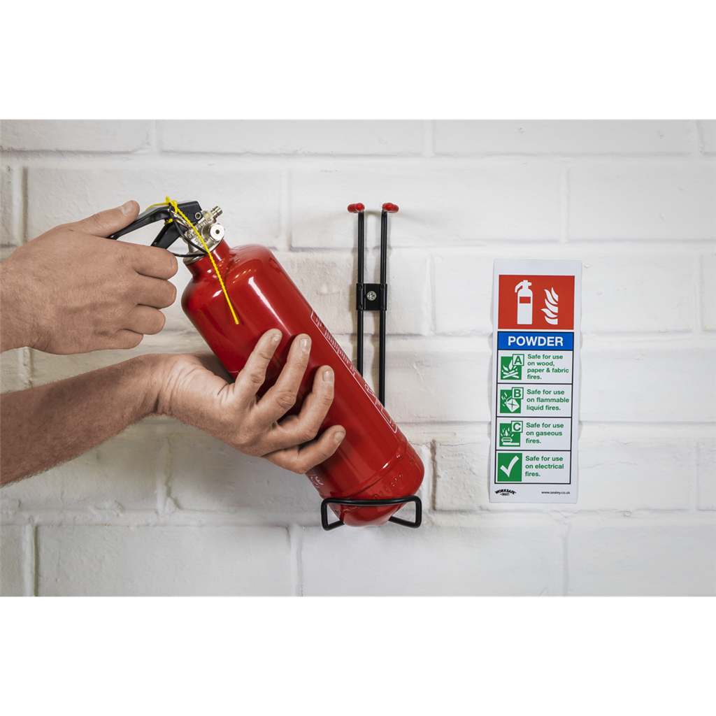 Worksafe&#174; Powder Fire Extinguisher Safety Sign, Rigid Plastic - Pack of 10