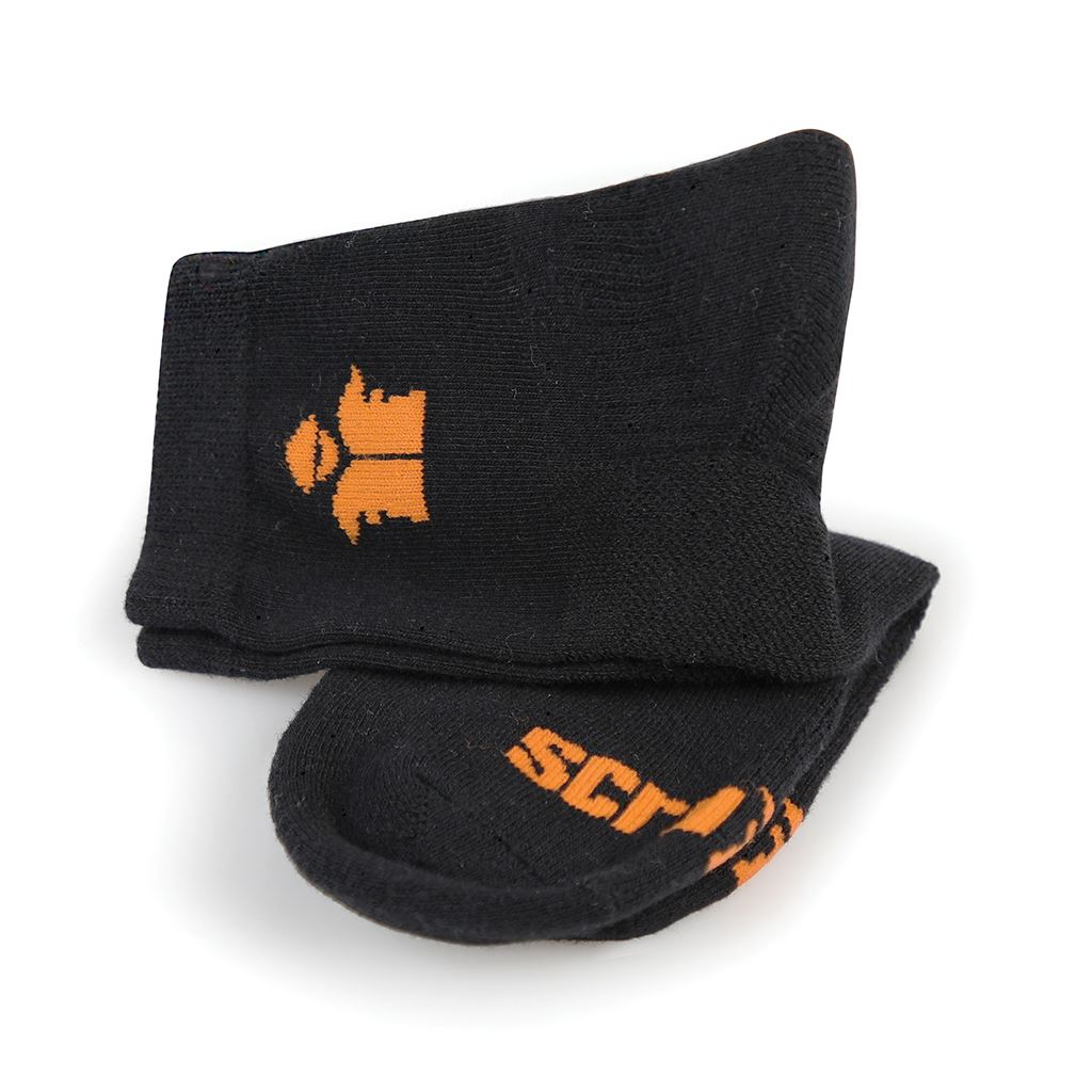 Scruffs Worker Lite Socks Black 3pk - Size 7 - 9.5 / 41 - 43