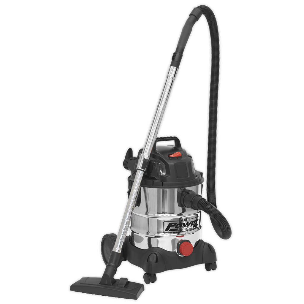 20L Industrial Vacuum Cleaner Wet & Dry Stainless Drum 1250W/230V