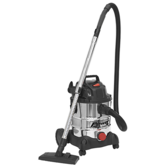 20L Industrial Vacuum Cleaner Wet & Dry Stainless Drum 1250W/230V