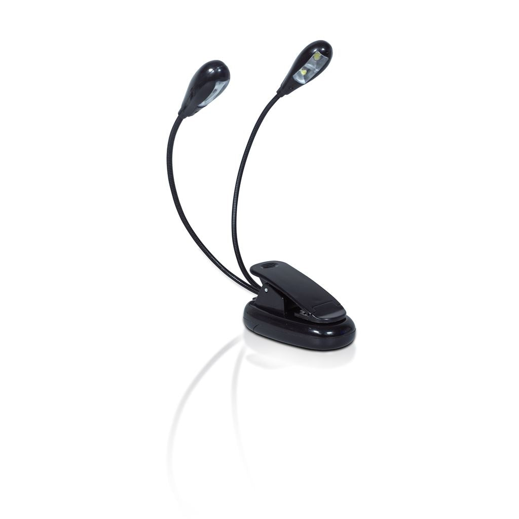 St Helens Home and Garden USB Rechargeable Book Light With Twin LED Flexible Heads and Sturdy Clip