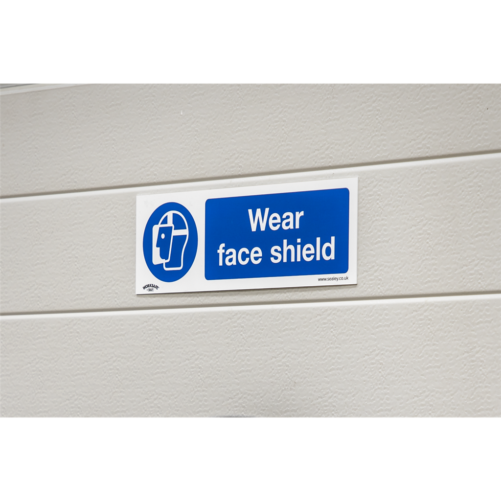 Worksafe&#174; Wear Face Shield Safety Sign, Self-Adhesive Vinyl - Pack of 10