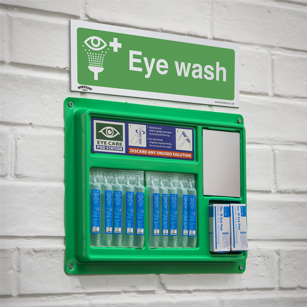 Worksafe&#174; Eye Wash Safety Sign - Rigid Plastic