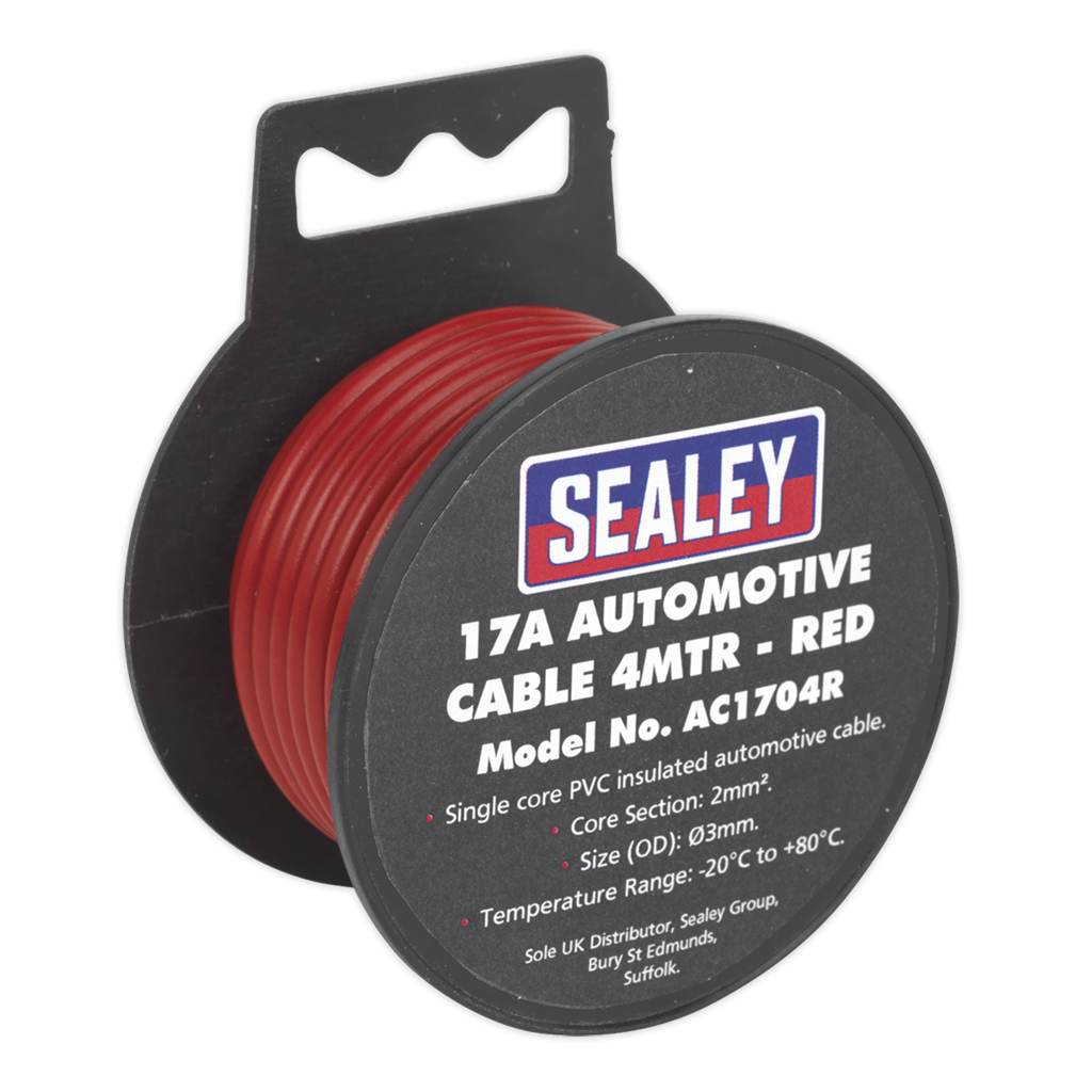 17A Thick Wall Automotive Cable 4m - Red