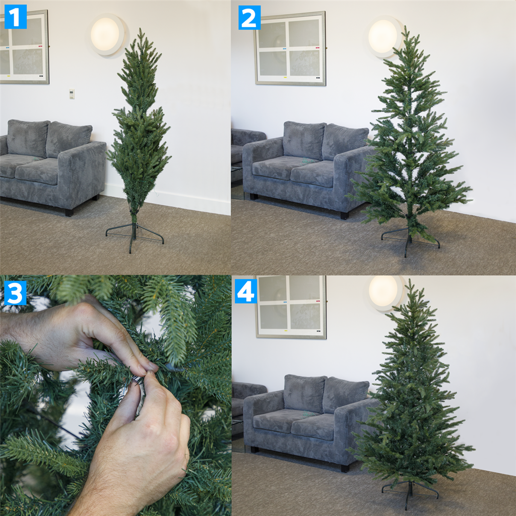 Dellonda Artificial 6ft/180cm Hinged Christmas Tree with 1000+ PE/PVC Tips - DH45