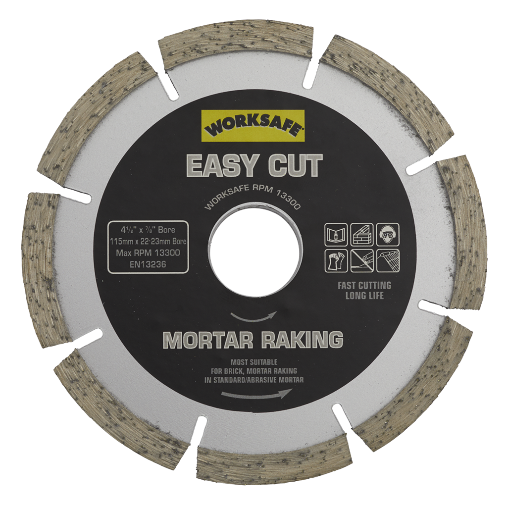 Worksafe&#174; Easy Cut Diamond Blade 115 x 22mm - Mortar Raker