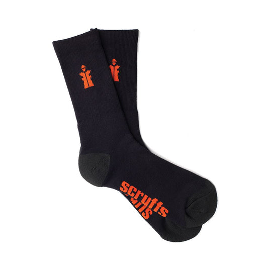 Scruffs Worker Socks Black 3pk - Size 7 - 9.5 / 41 - 43