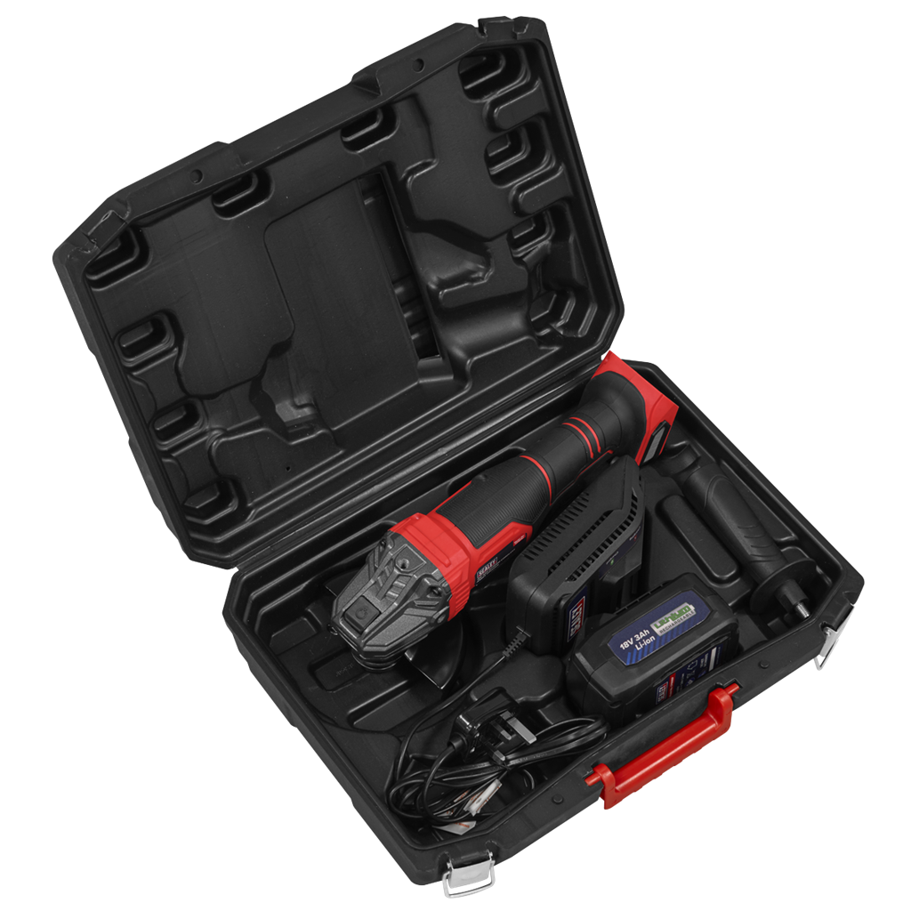 115mm Cordless Angle Grinder 18V 3Ah - Red
