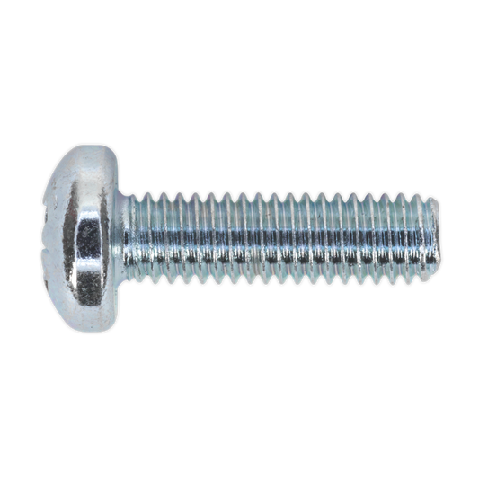 Zinc Plated Pan Head Pozi Machine Screw M6 x 20mm, DIN 7985Z - Pack of 50