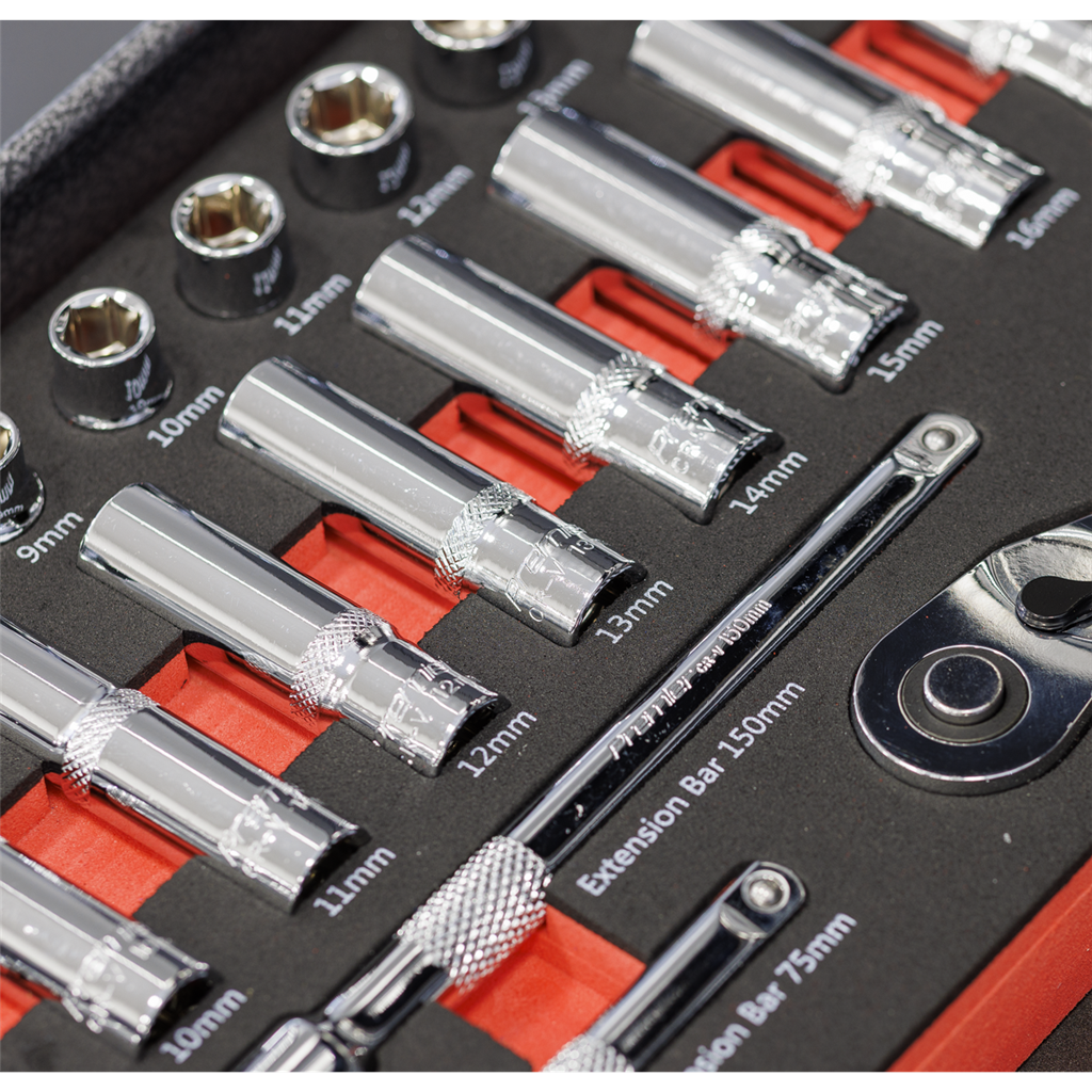 Premier Socket Set with Tool Tray 3/8"Sq Drive 32pc