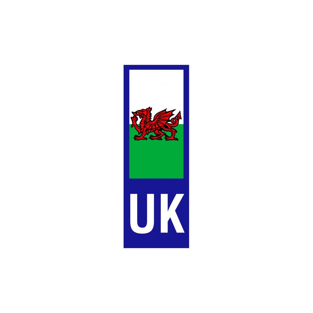 WELSH DRAGON UK NO. PLATE STICKER