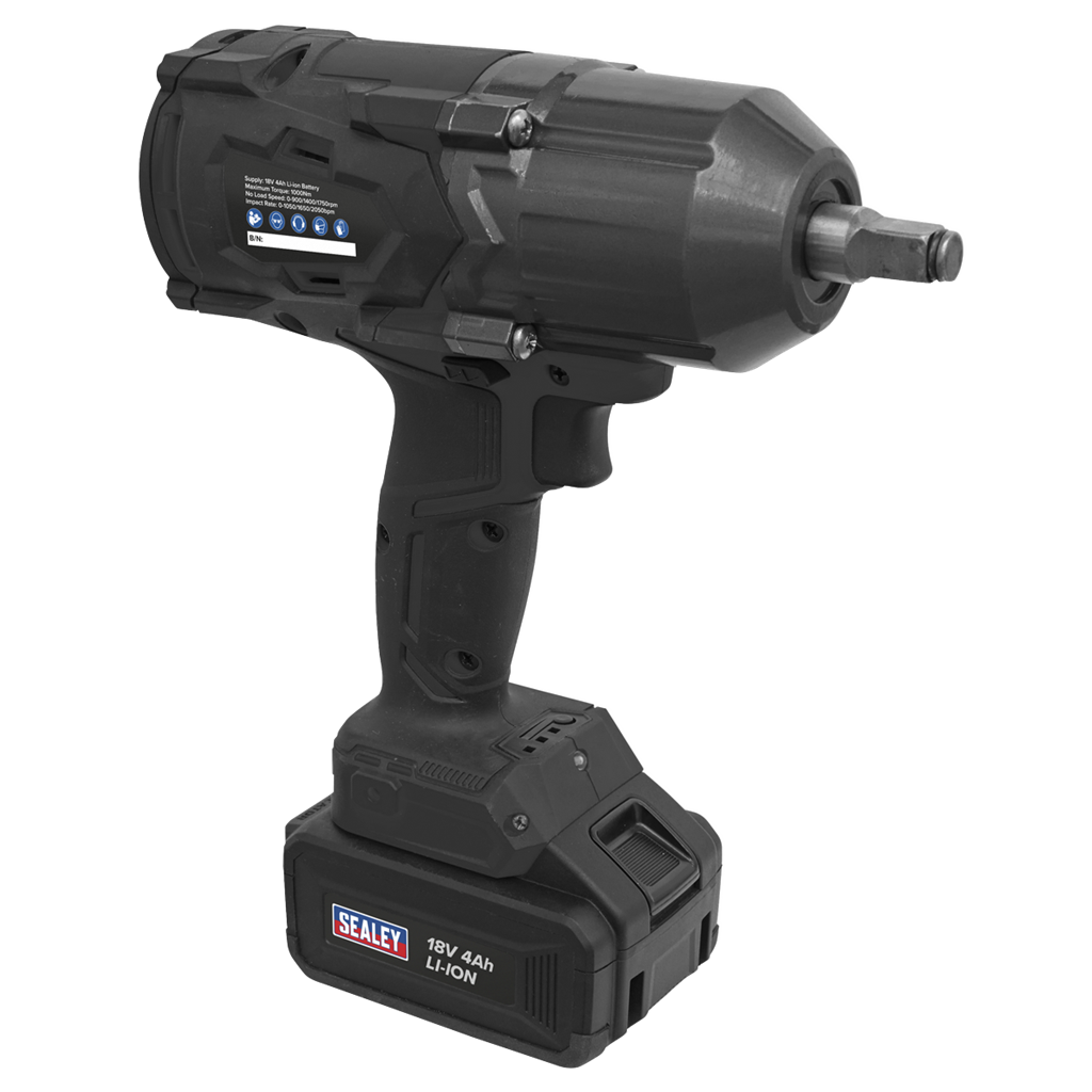 1/2"Sq Drive Cordless Impact Wrench 18V 4Ah