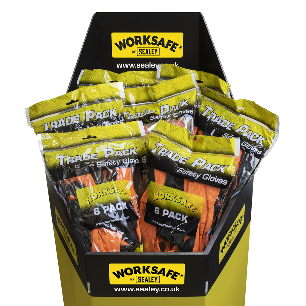 Worksafe&#174; Foam Latex Grippa Gloves, Large - Pack of 6 Pairs