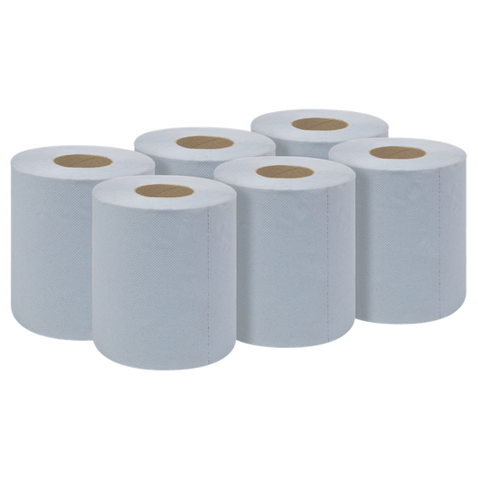 2-Ply Embossed Blue Paper Roll 60m - Pack of 6