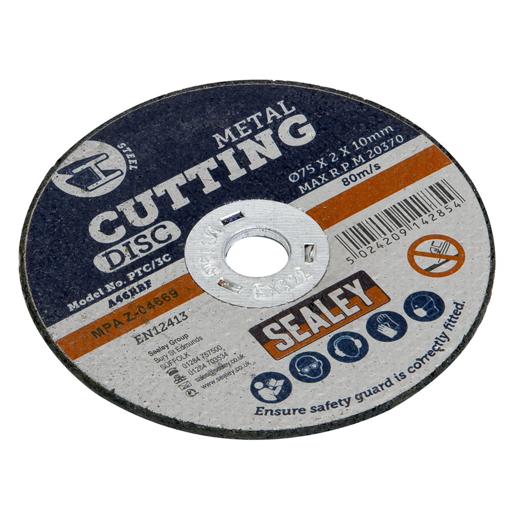 75 x 2mm Cutting Disc 10mm Bore - Pack of 100