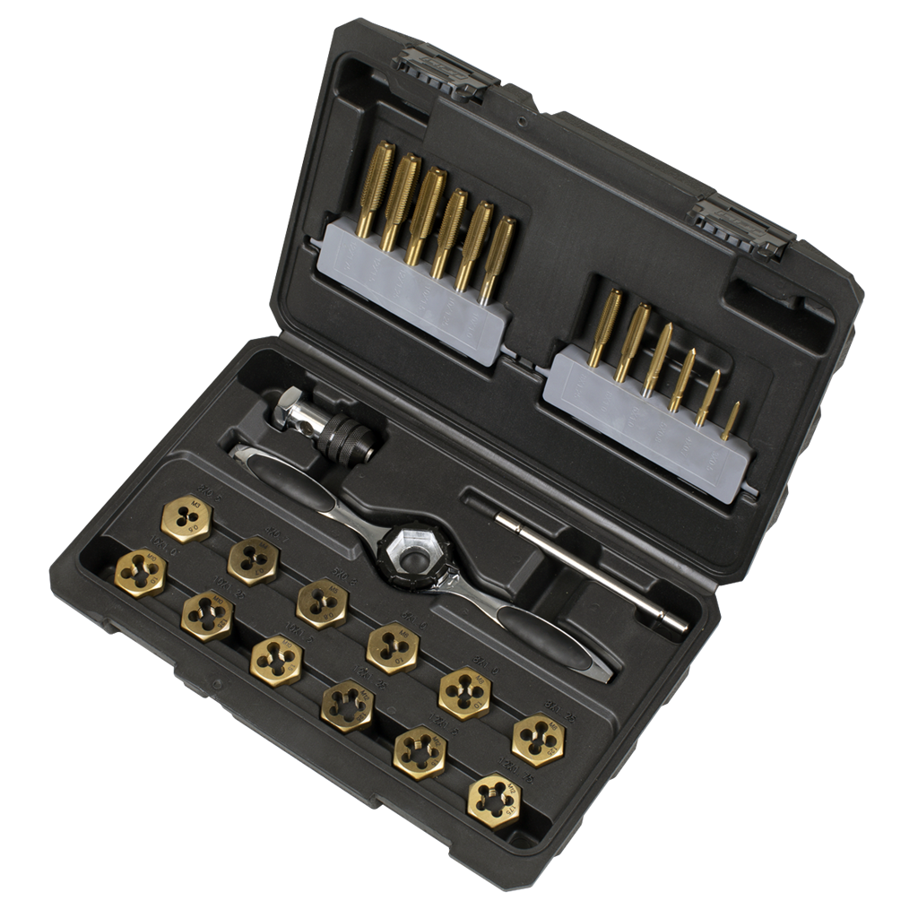 Titanium Coated Hexagonal Tap & Die Set 26pc