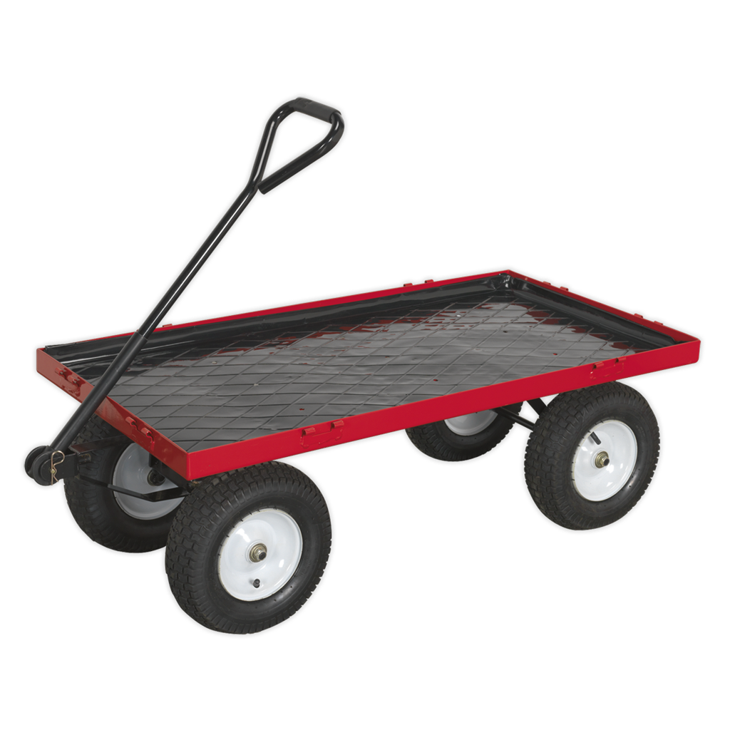 Platform Truck with Sides Pneumatic Tyres 350kg Capacity