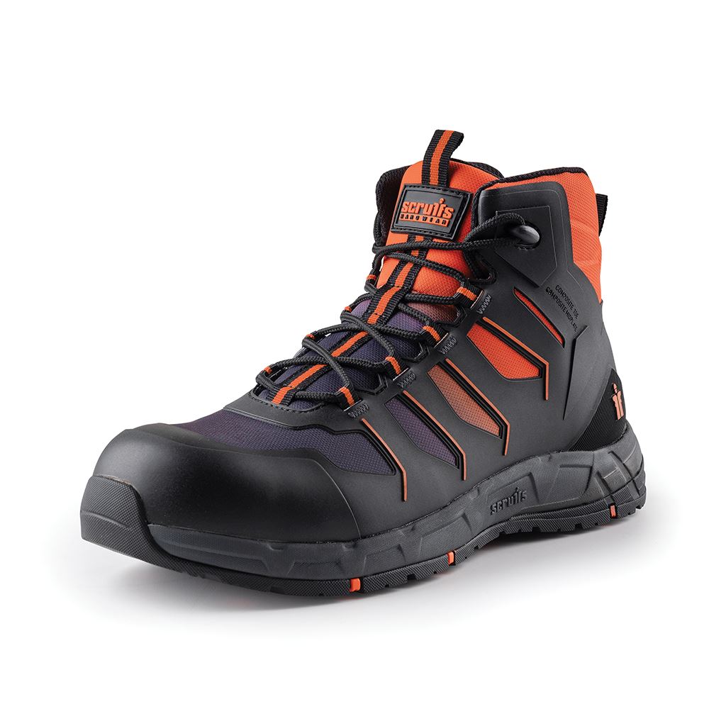 Scruffs Glide Safety Boot Black / Orange - Size 12 / 47