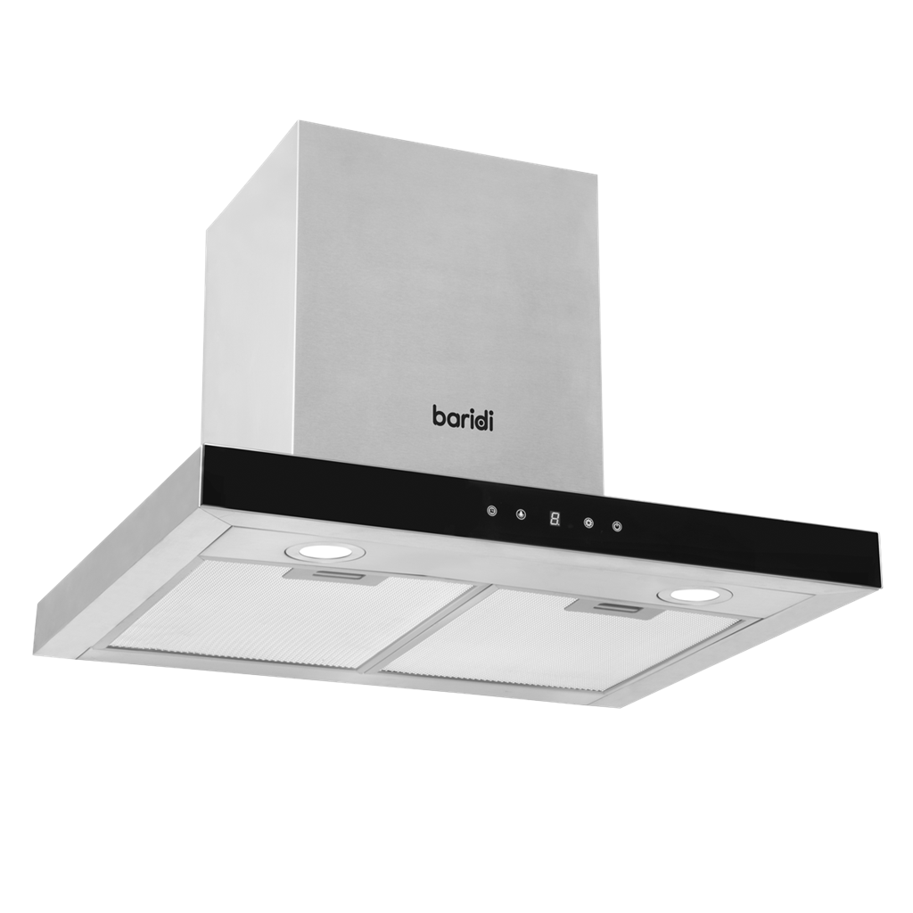 Baridi T-Shape Chimney Cooker Hood with Carbon Filters 60cm - Stainless Steel