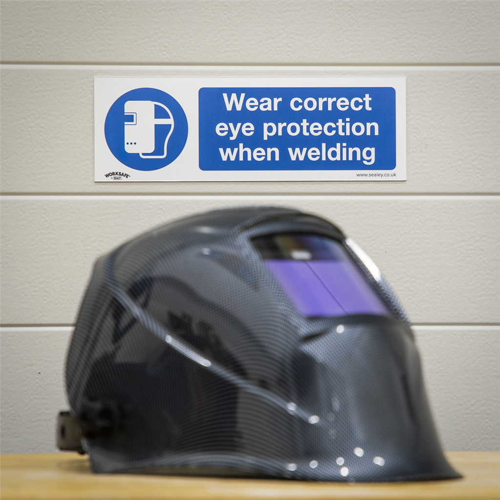 Worksafe&#174; Wear Eye Protection When Welding Safety Sign - Self-Adhesive Vinyl