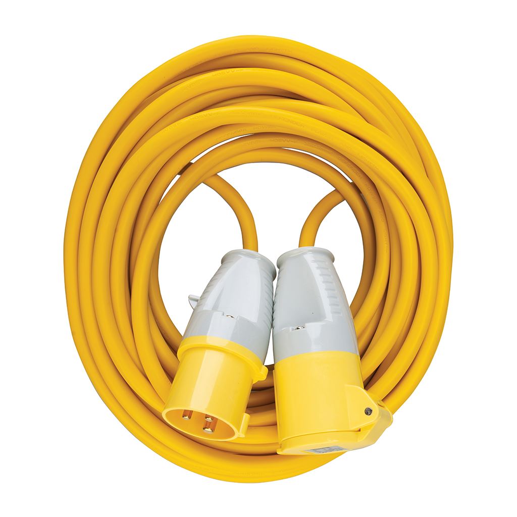 Defender Extension Lead Yellow 2.5mm2 16A 14m - 110V