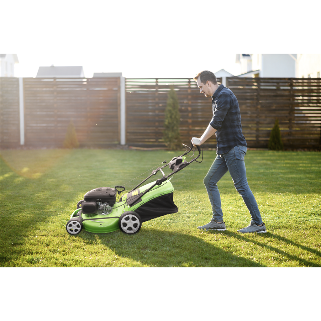 Dellonda Self-Propelled Petrol Lawnmower Grass Cutter with Height Adjustment & Grass Bag 170cc 20"/51cm 4-Stroke Engine