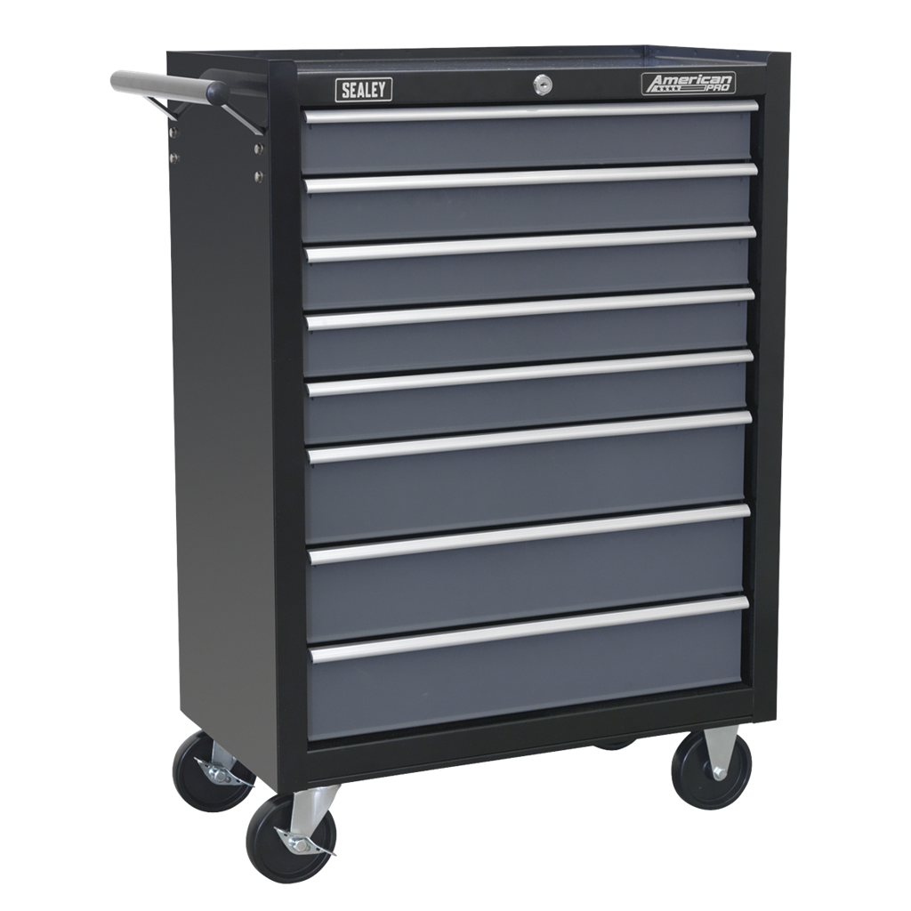 Rollcab 8 Drawer with 145pc Tool Kit - Black/Grey