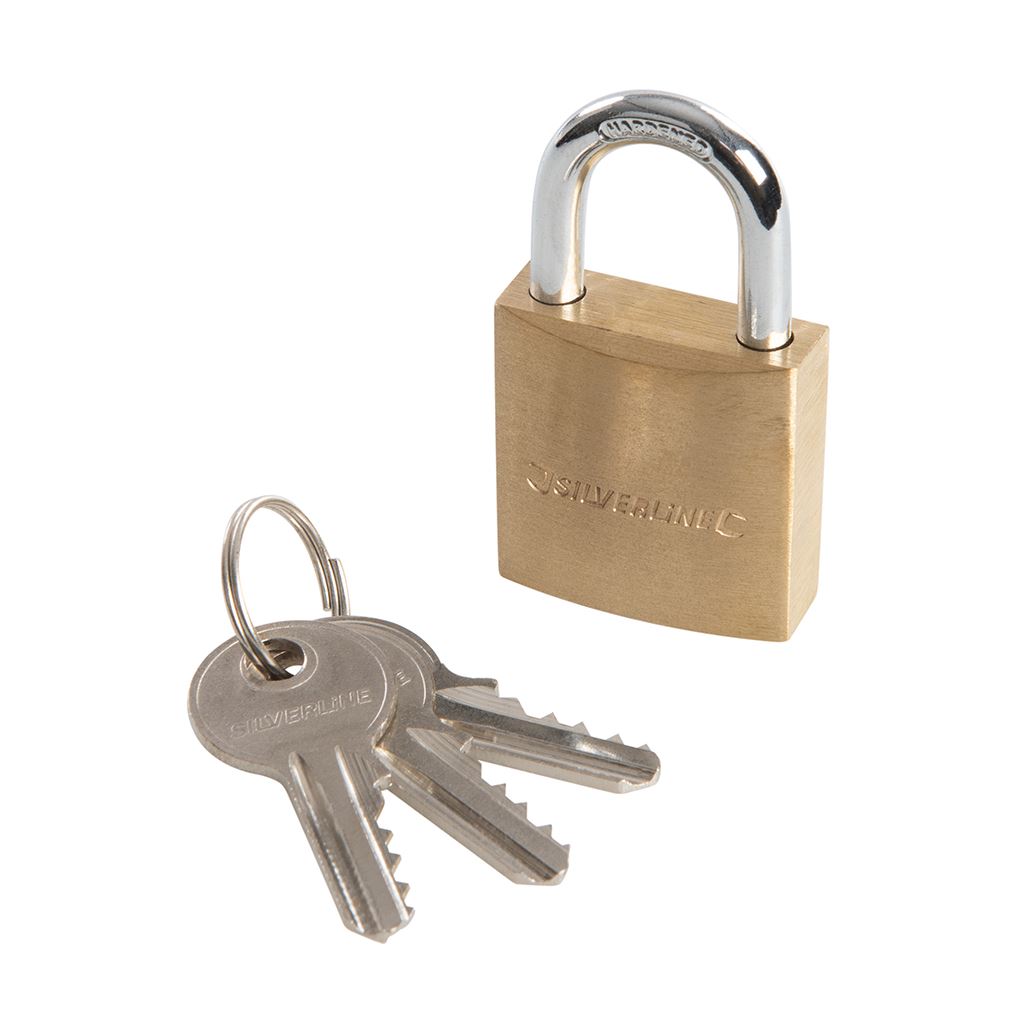 Silverline Brass Padlock - 30mm