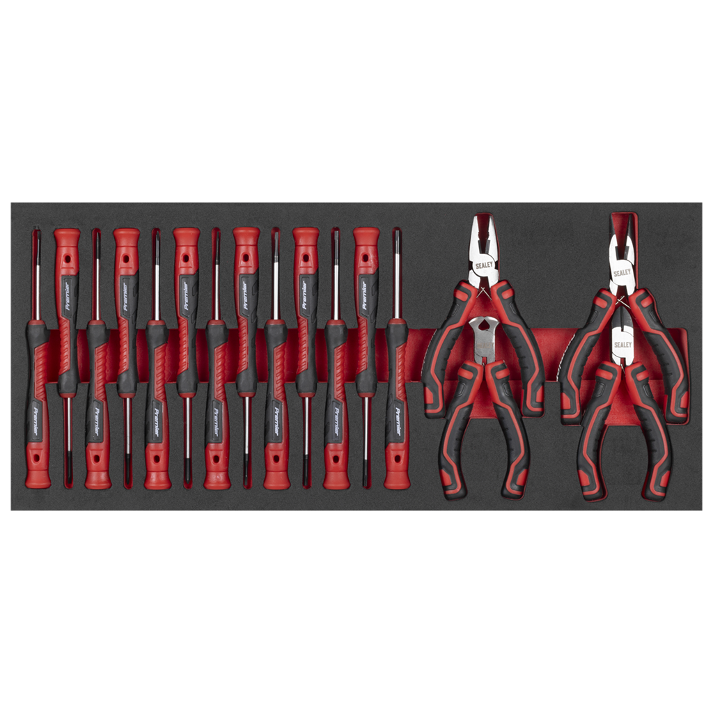 Premier Precision Screwdriver & Mini Pliers Set with Tool Tray 17pc