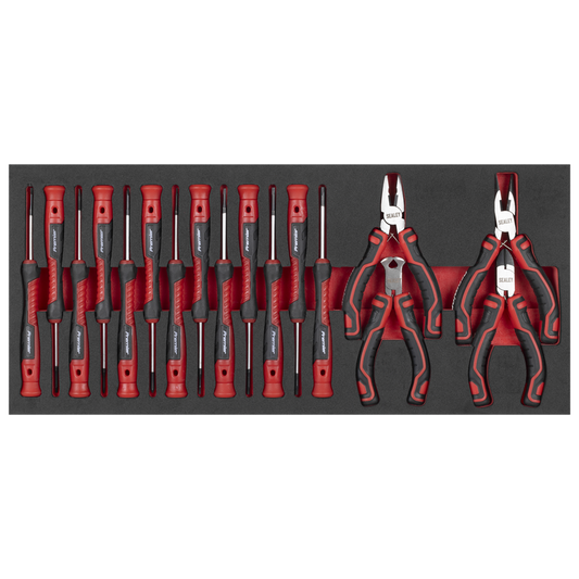 Premier Precision Screwdriver & Mini Pliers Set with Tool Tray 17pc