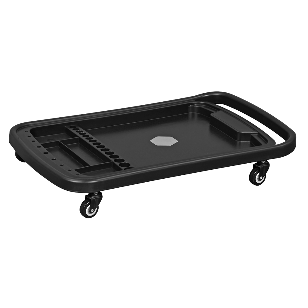 Adjustable-Height Mobile Workstation with Removable Top Tray