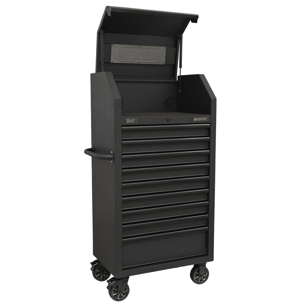 Superline PRO&#174; Black Edition Tower Cabinet with 9 Soft Close Drawers & Power Bar 690mm