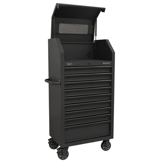 Superline PRO&#174; Black Edition Tower Cabinet with 9 Soft Close Drawers & Power Bar 690mm